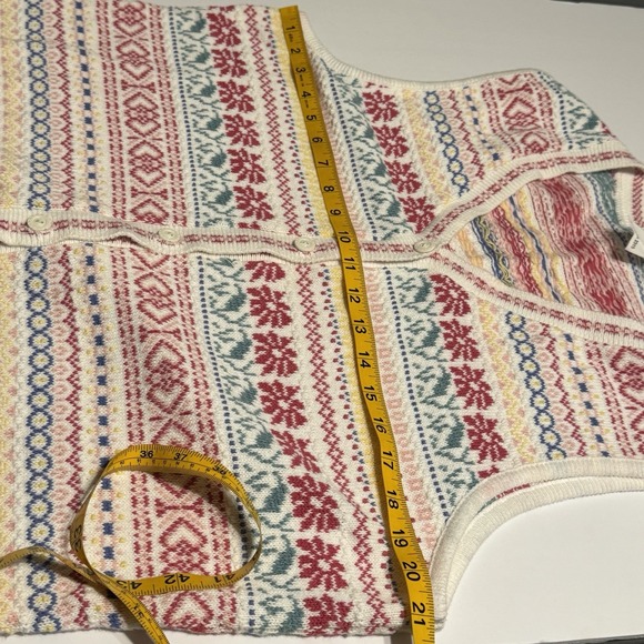 Northern Reflection Vintage Fair Isle Sweater Vest Button Top XL Cottage core - Picture 6 of 6